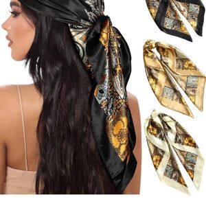 Elegant Black and Gold Paisley Scarf